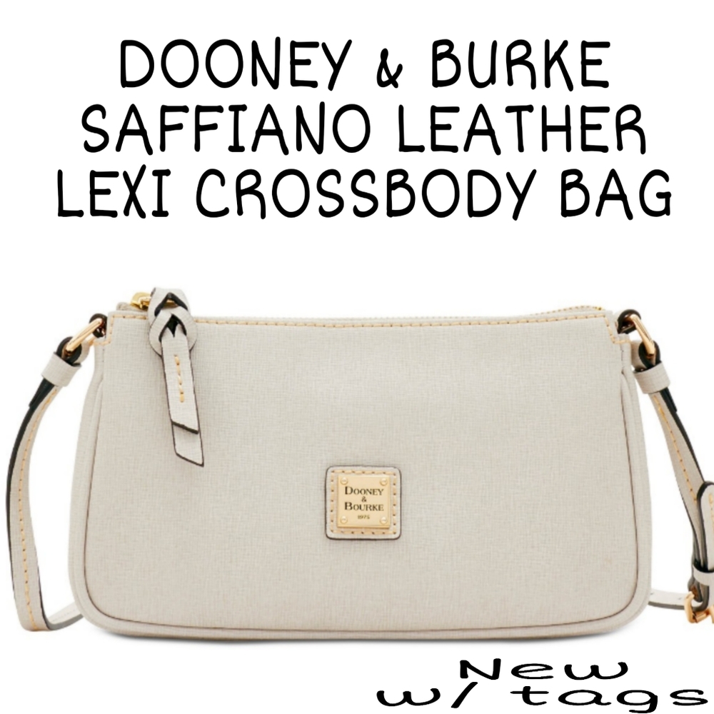 New DOONEY & BOURKE SAFFIANO LEXI Ecru/ Gold